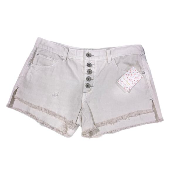 Free People Jean Shorts 26 New High Rise Rugged Polar White - Picture 1 of 9